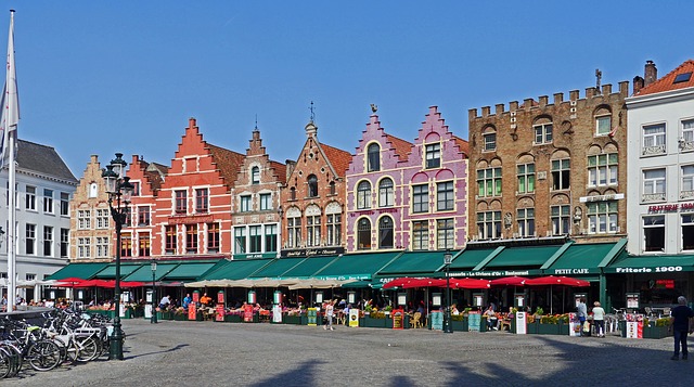 image of market in Bruges, Belgium