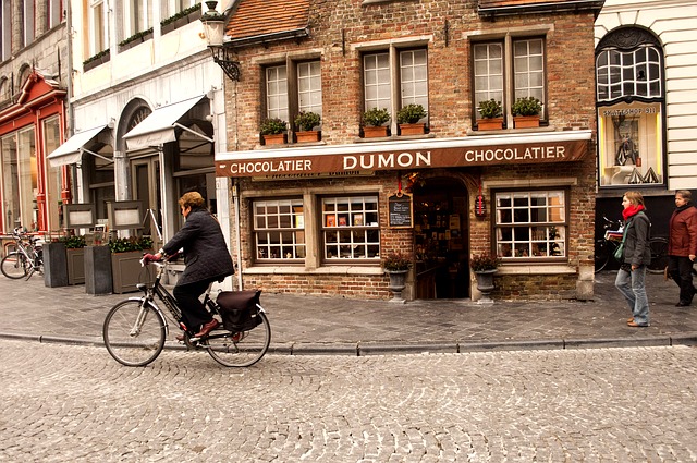 image of a chocolate shop in Bruges, Belgium